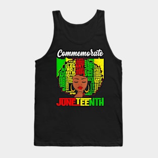 Womens Juneteenth Afro Woman Black Queen African American Melanin Tank Top